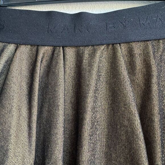 Marc Jacobs Black Metallic Gold Drape Faux Wrap Party Holiday Skirt Size Small - Picture 3 of 8